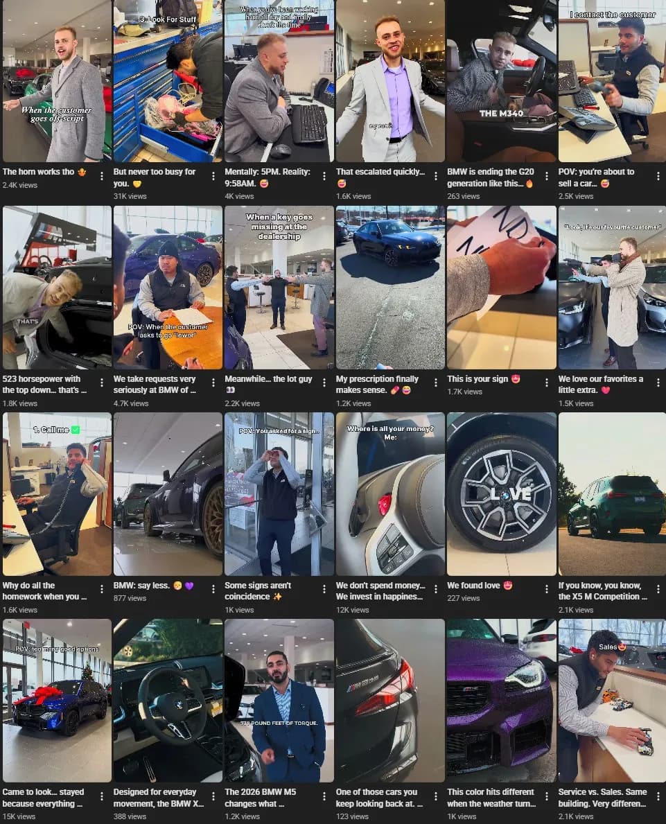 BMW Sterling YouTube analytics, long-form pipeline